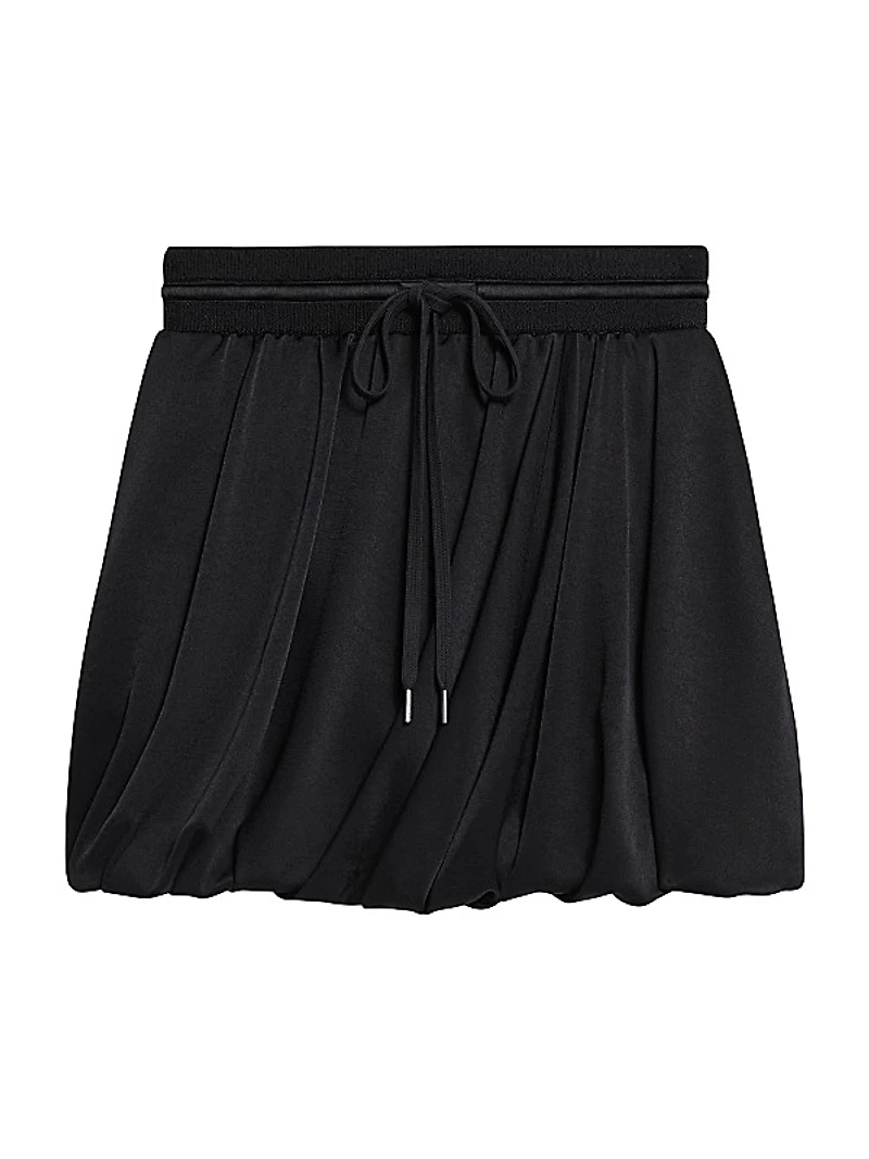 Drawstring Bubble Miniskirt