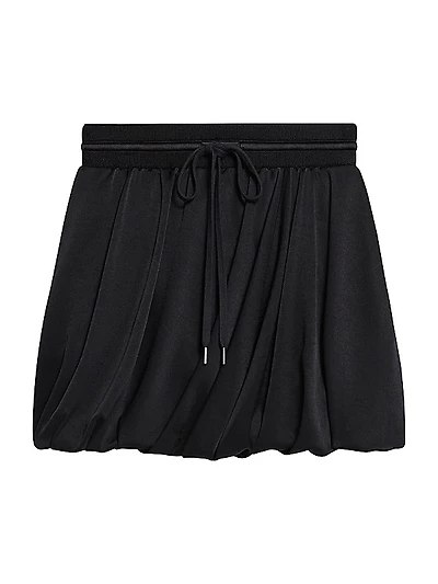 Drawstring Bubble Miniskirt