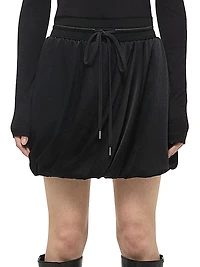 Drawstring Bubble Miniskirt