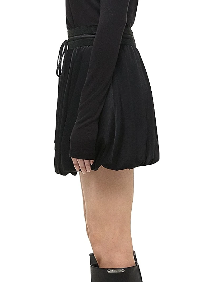 Drawstring Bubble Miniskirt