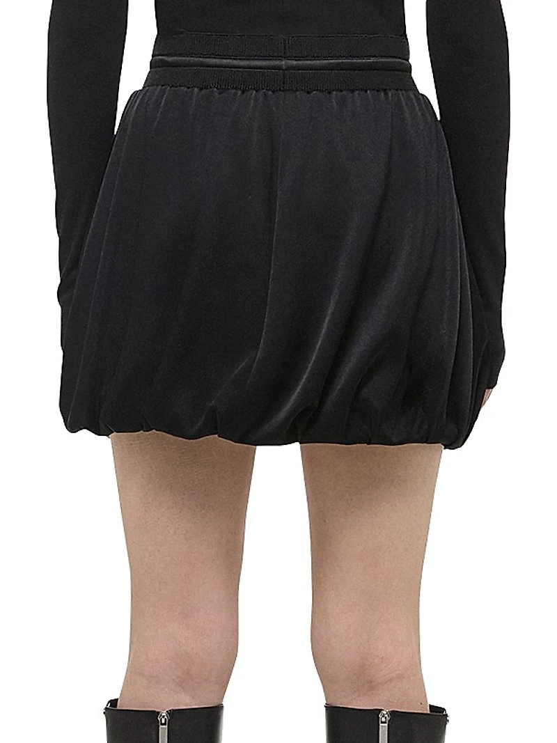 Drawstring Bubble Miniskirt