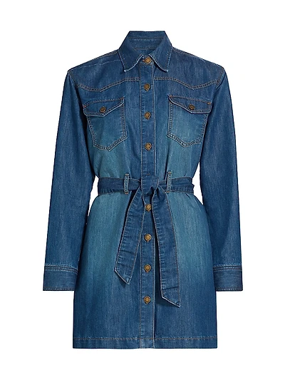 Starling Belted Denim Minidress