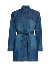 Starling Belted Denim Minidress