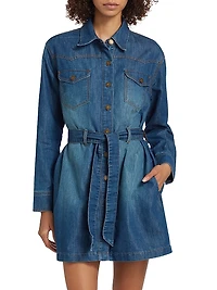 Starling Belted Denim Minidress