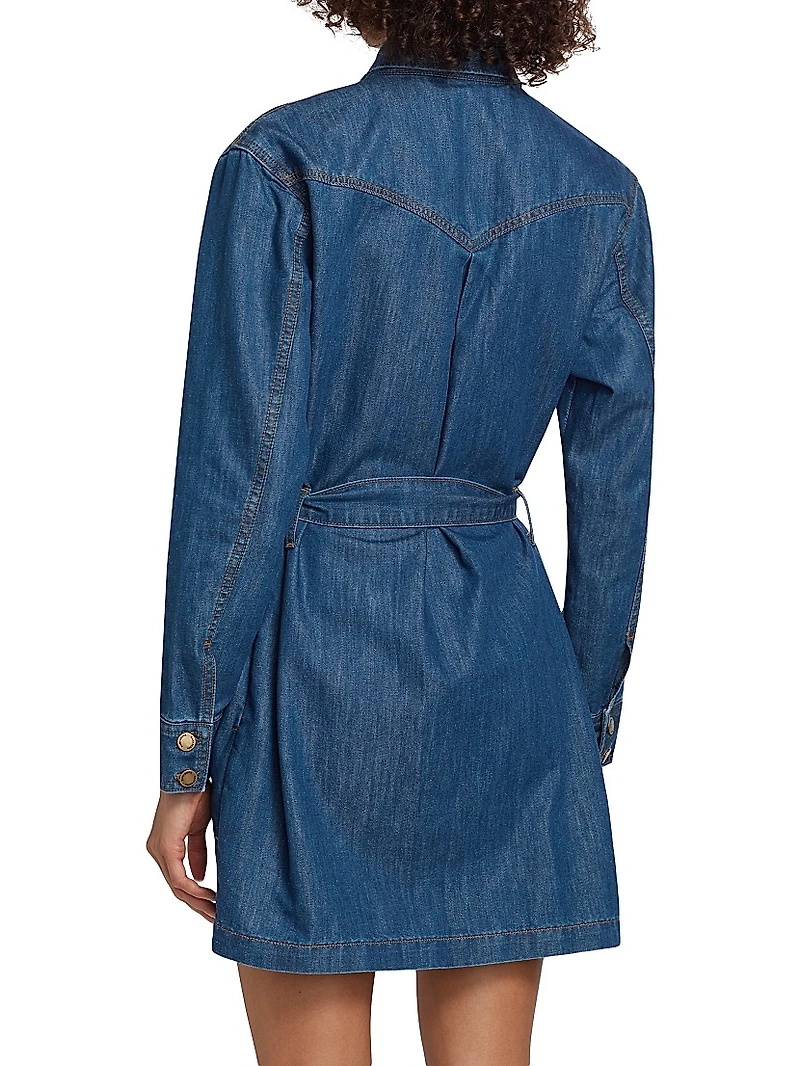 Starling Belted Denim Minidress