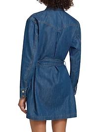 Starling Belted Denim Minidress
