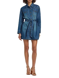 Starling Belted Denim Minidress