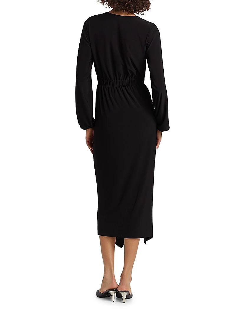 Sutton Twist-Front Jersey Midi-Dress