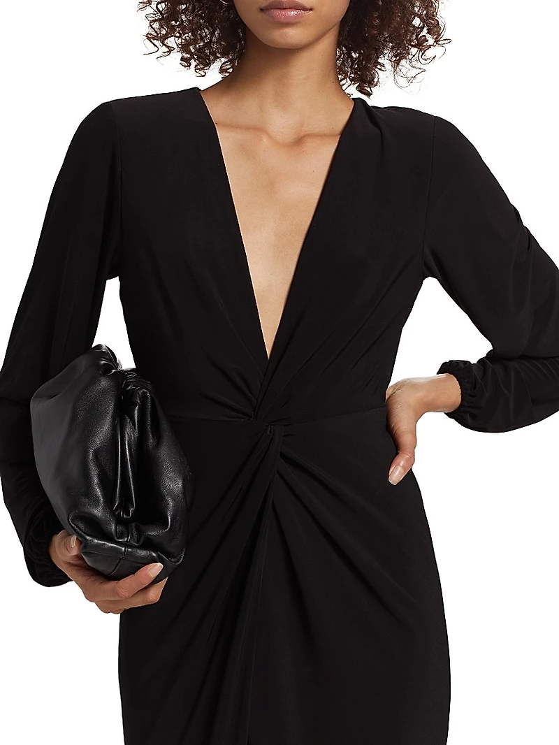 Sutton Twist-Front Jersey Midi-Dress