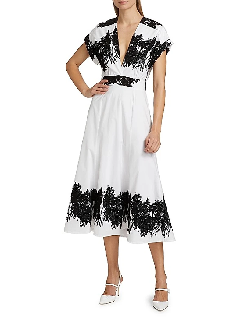 Laila Thorn Cotton Midi-Dress