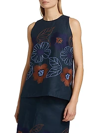 Lenora Linen Embroidered Blouse