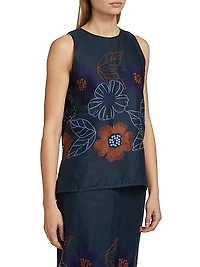Lenora Linen Embroidered Blouse