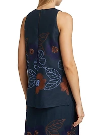 Lenora Linen Embroidered Blouse