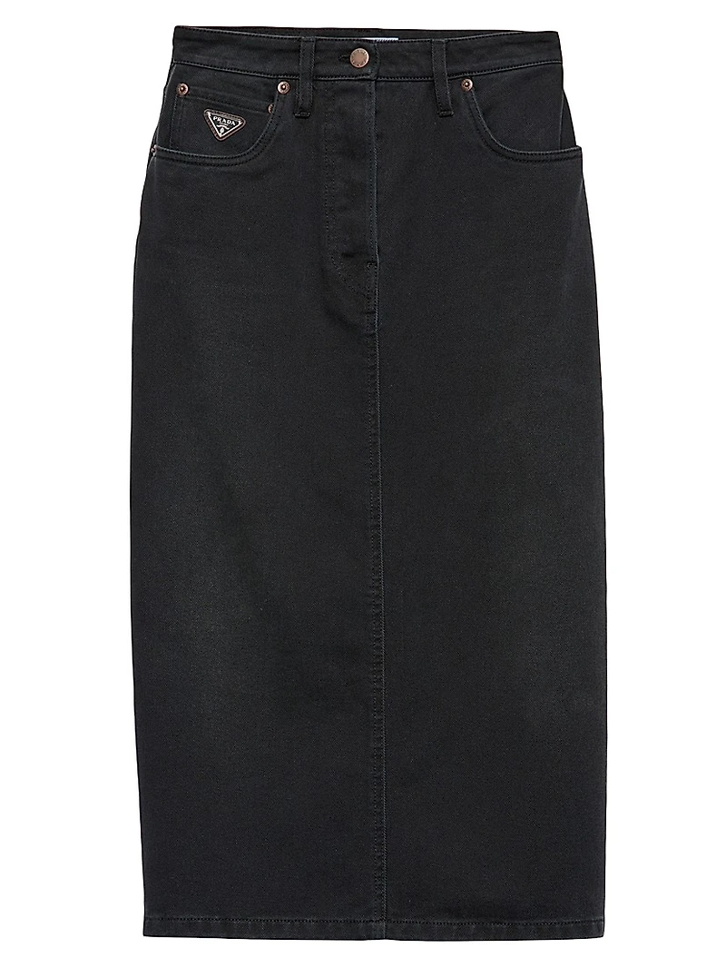 Denim Midi-Skirt