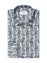 Slim-Fit Floral Cotton Button-Front Shirt