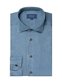 Slim-Fit Cotton-Cashmere Denim Button-Front Shirt