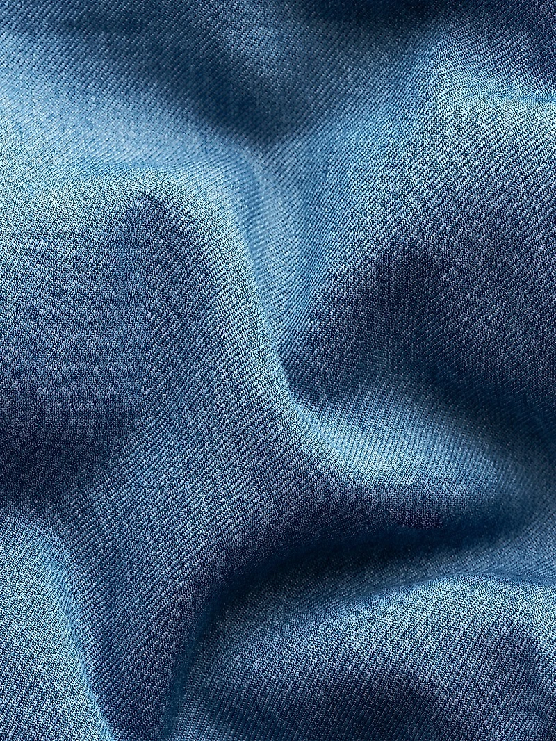 Slim-Fit Cotton-Cashmere Denim Button-Front Shirt