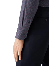 Contemporary-Fit Micro-Paisley Cotton Shirt