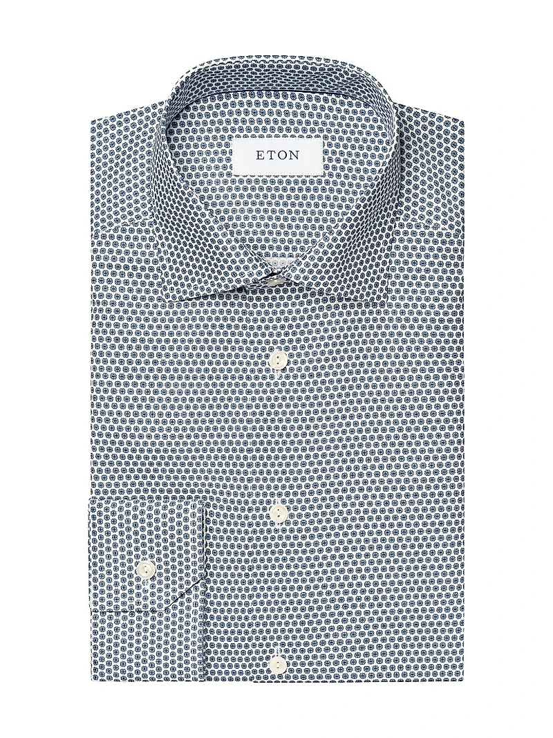 Contemporary-Fit Micro-Floral Shirt