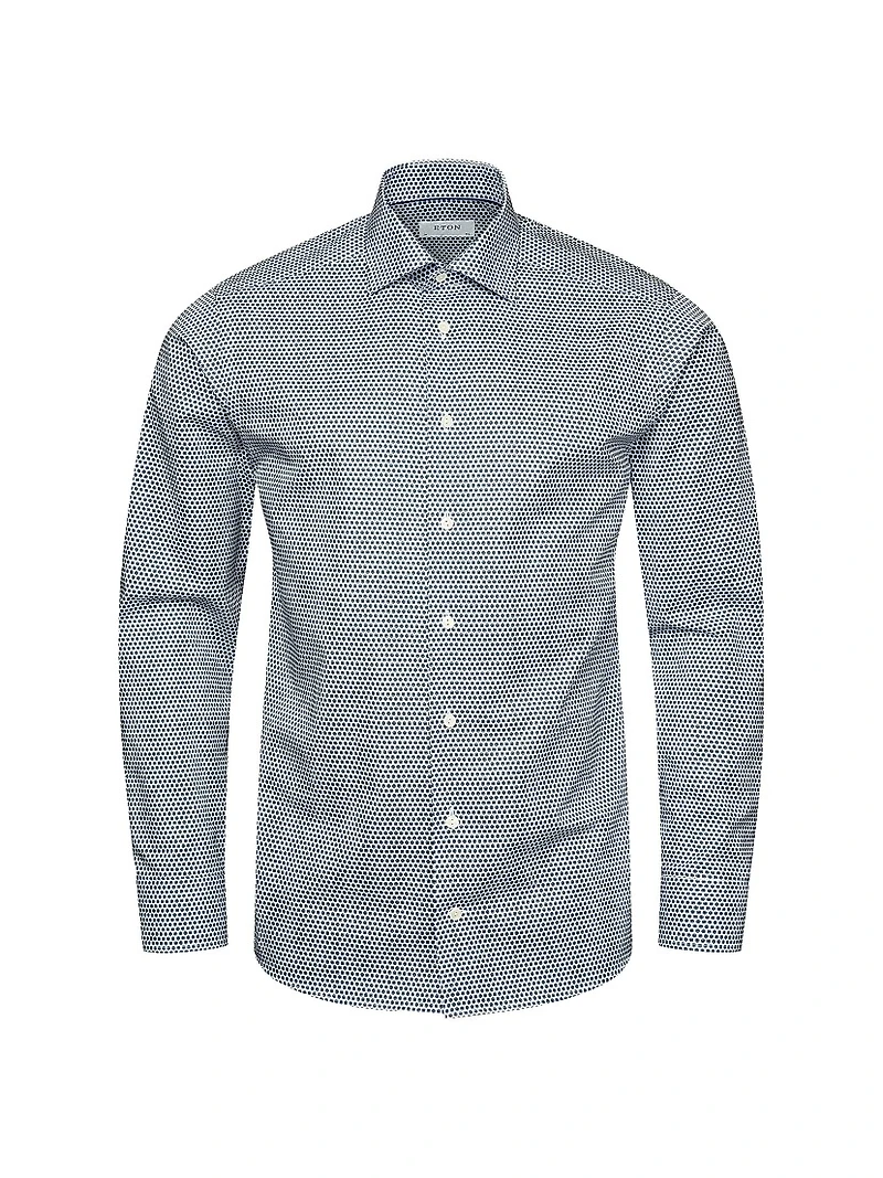 Contemporary-Fit Micro-Floral Shirt