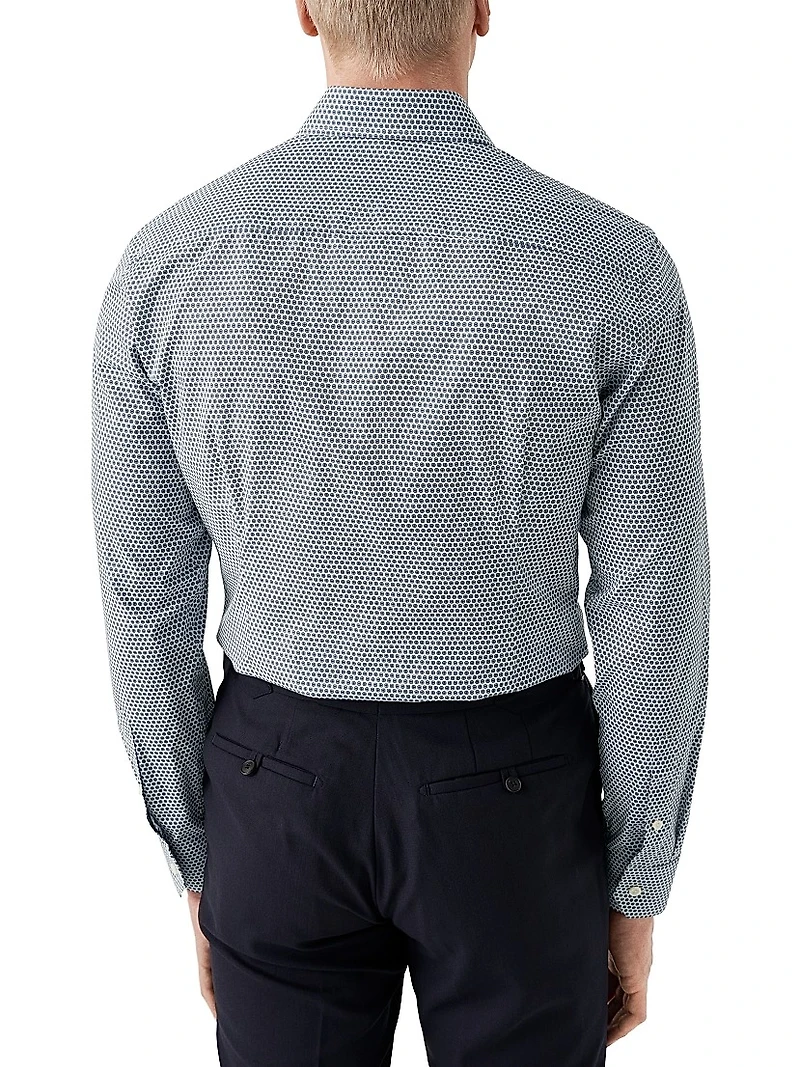 Contemporary-Fit Micro-Floral Shirt