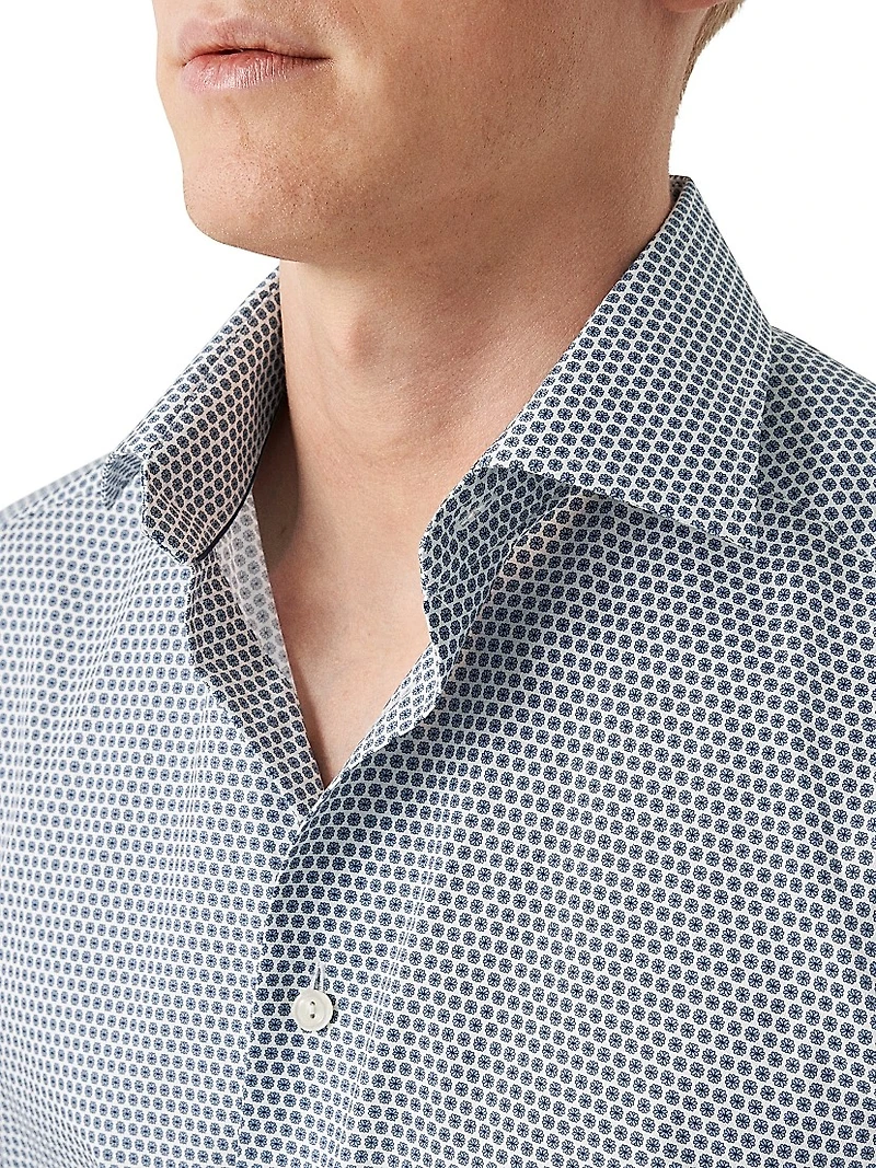 Contemporary-Fit Micro-Floral Shirt