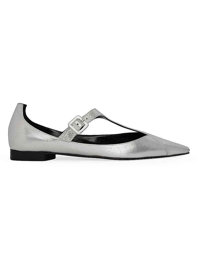Eddie Metallic Leather Flats