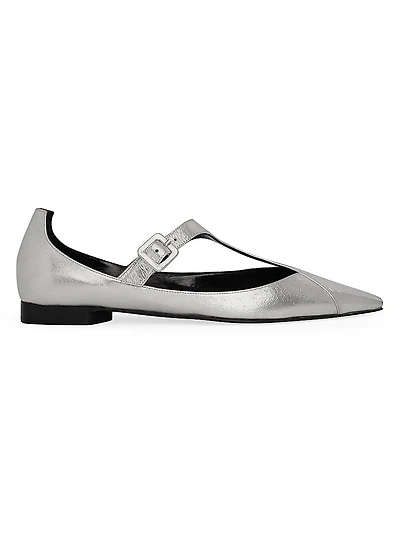 Eddie Metallic Leather Flats