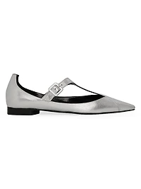 Eddie Metallic Leather Flats