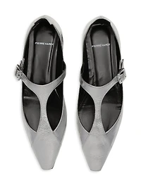 Eddie Metallic Leather Flats