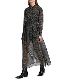 Emmy Sheer Printed Dress