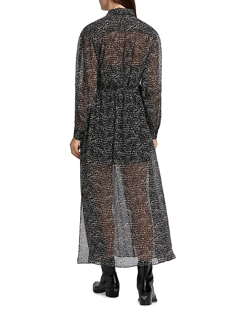 Emmy Sheer Printed Dress