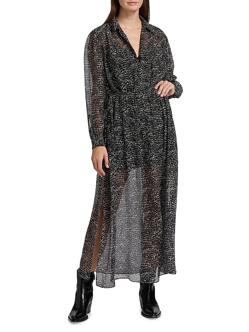 Emmy Sheer Printed Dress