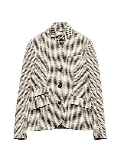 Slade Plaid Stand-Collar Blazer