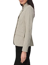 Slade Plaid Stand-Collar Blazer