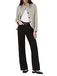 Slade Plaid Stand-Collar Blazer