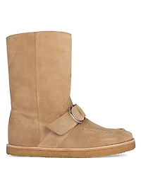 Snow Rider Buckle-Accented Suede Boots