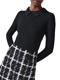 Ribbed Wool Long-Sleeve Sweater