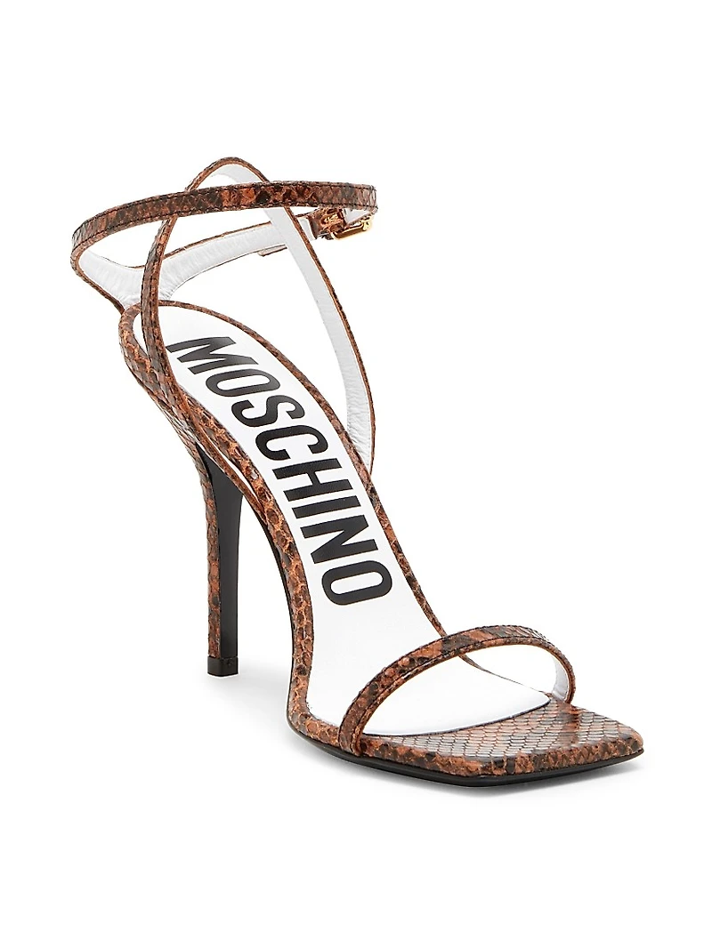 Tina 100MM Snake Leather Sandals