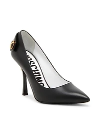 Peace Button 100MM Leather Pumps