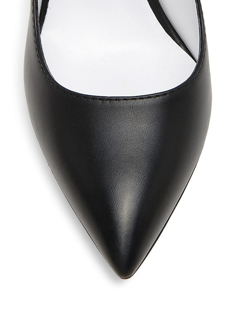 Peace Button 100MM Leather Pumps