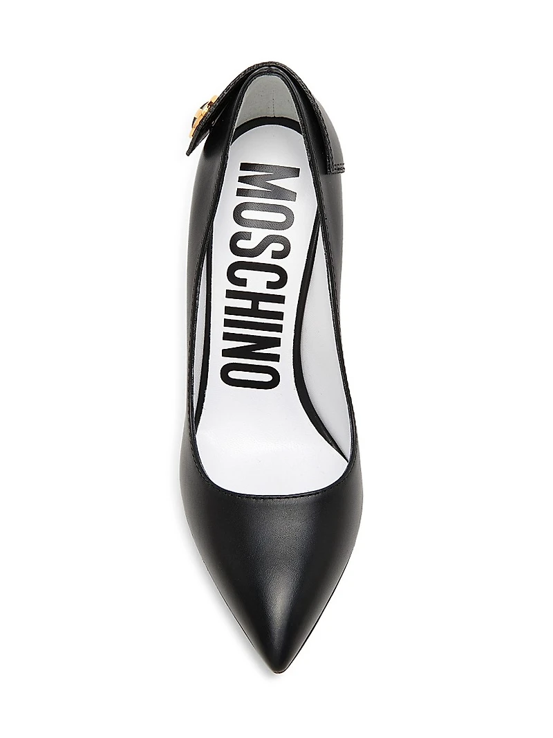 Peace Button 100MM Leather Pumps