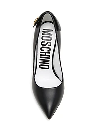 Peace Button 100MM Leather Pumps