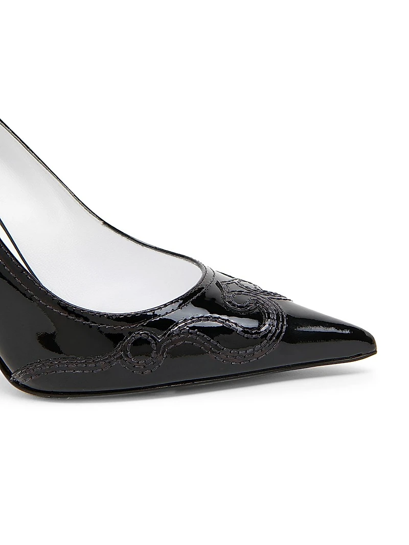 Question Stitching 100MM Leather Pumps