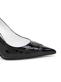 Question Stitching 100MM Leather Pumps