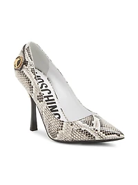 Peace Button 100MM Leather Pumps