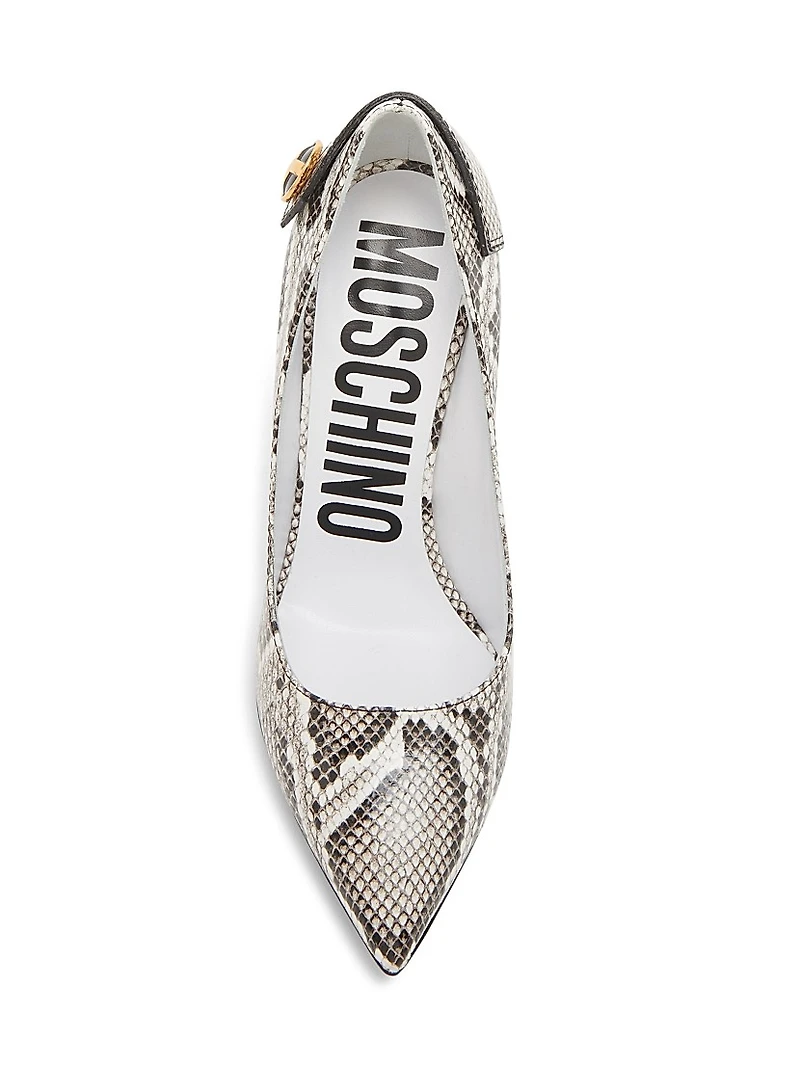 Peace Button 100MM Leather Pumps