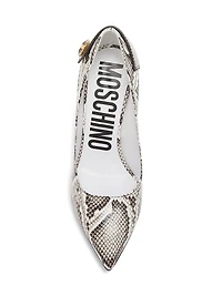 Peace Button 100MM Leather Pumps