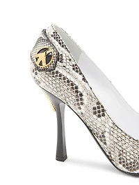 Peace Button 100MM Leather Pumps