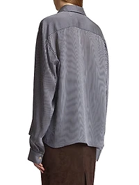 Argo Pinstriped Silk Long-Sleeve Shirt